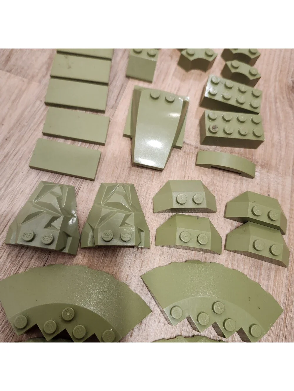 LEGO Army Olive Green Pieces Bricks From 70006 Unique Rounded Angled 27 Pcs
